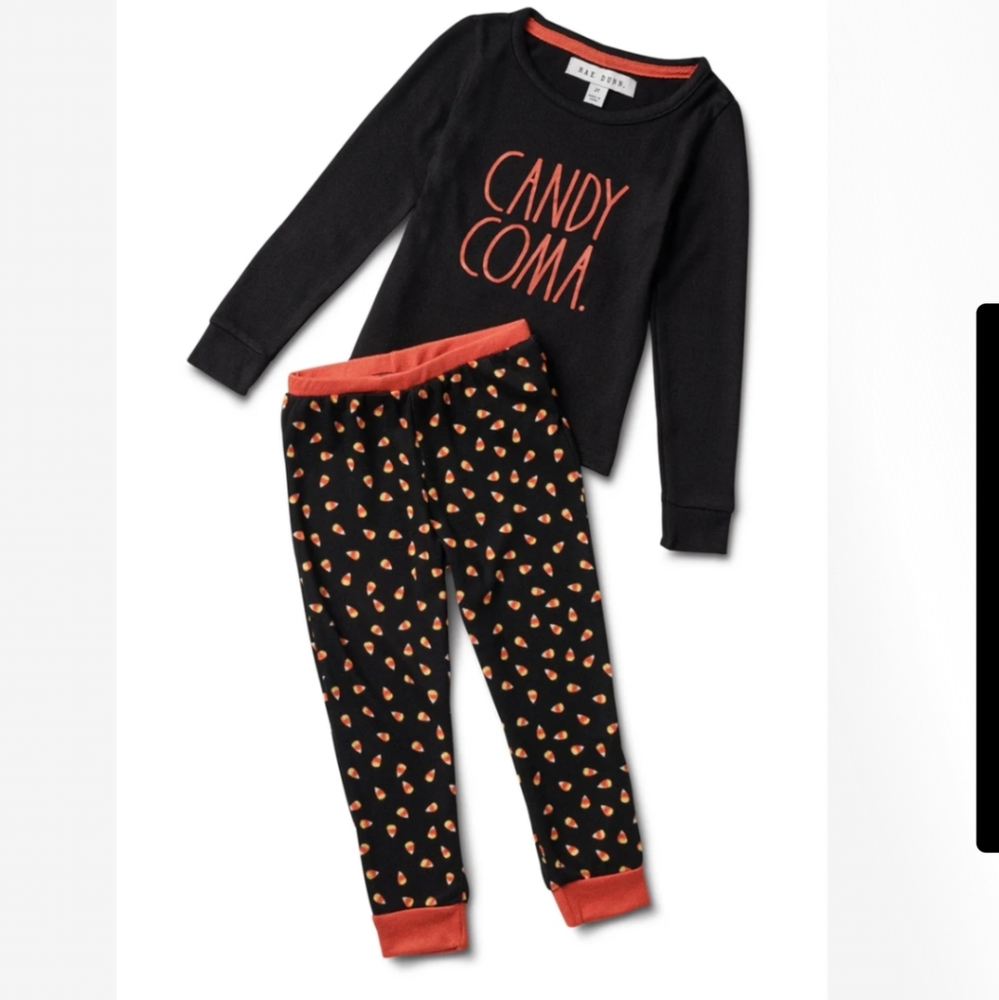 NWT Rae Dunn Halloween Toddler Candy Corn Pajamas 3T